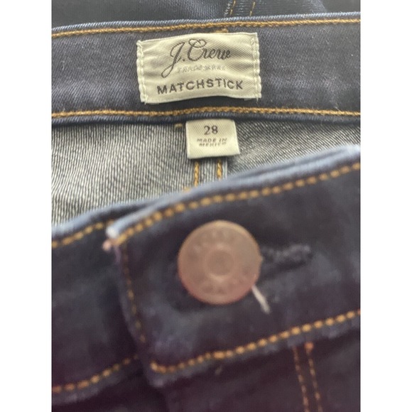 J Crew Matchstick Jeans Womens Size 28 Waist Dark Blue Denim Slim Straight Leg - Picture 3 of 13